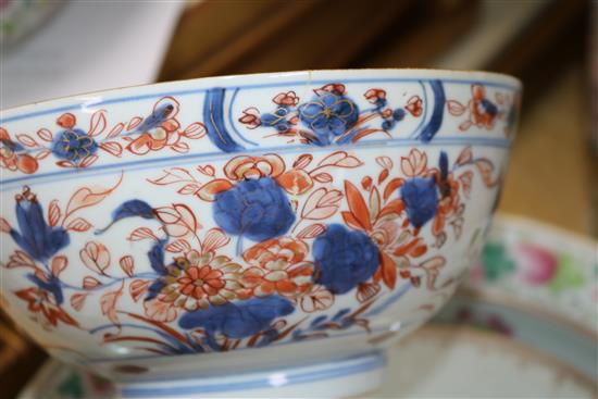 A collection of Chinese 18th century and later bowls and a vase vase height 42cm